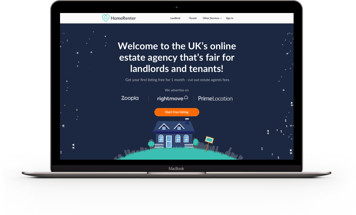homerenter homepage screen