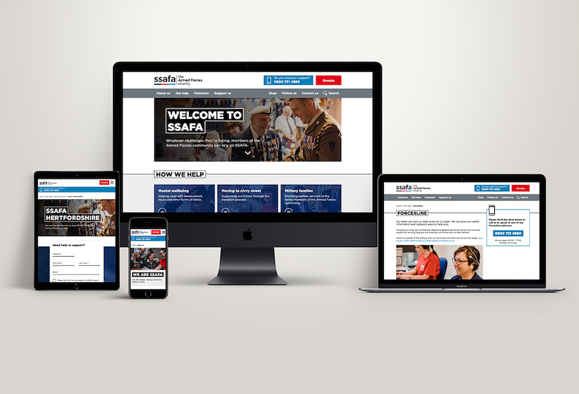 SSAFA low fidelity wireframeflow